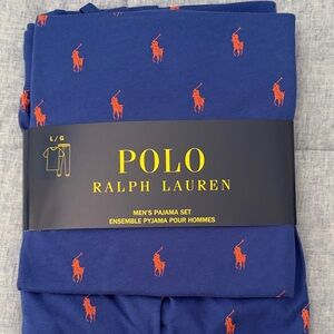 Polo Ralph Lauren Blue Pajama Set with Red Accents